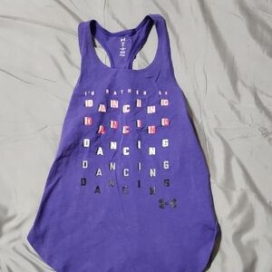 Under Armour Purple Tank with Colorful Dancing Text